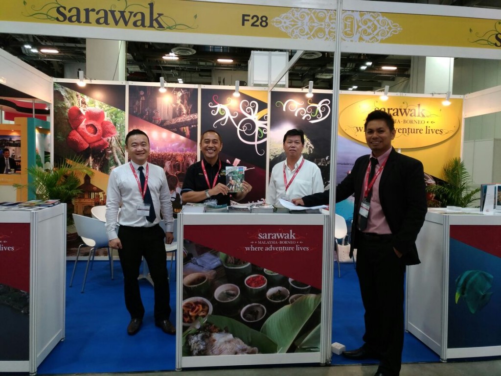 Image shows Sarawak Tourism industry partners at ASEAN Tourism Forum, the first Travel Fair of 2017.