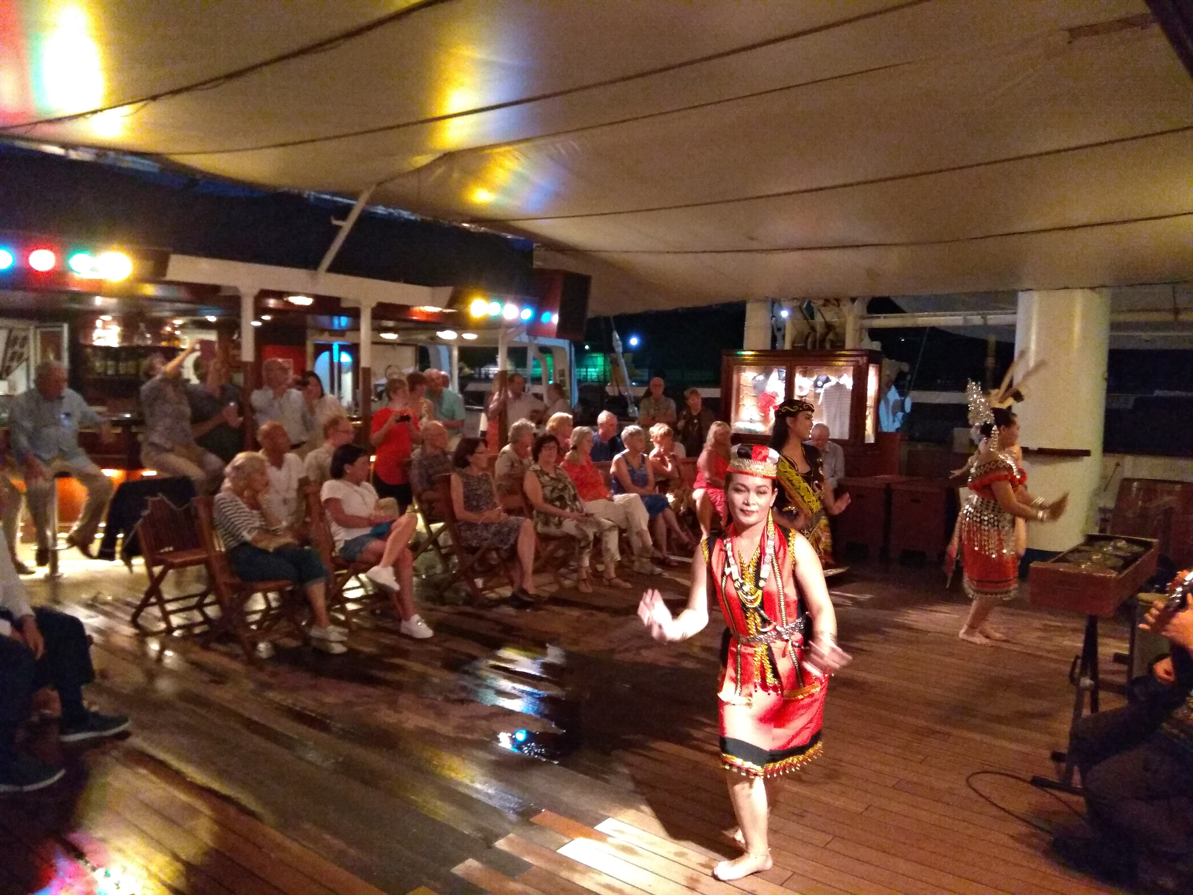 Picture shows the Star Clipper cruise passengers being entertained by the STB cultural troupe on board the ship.