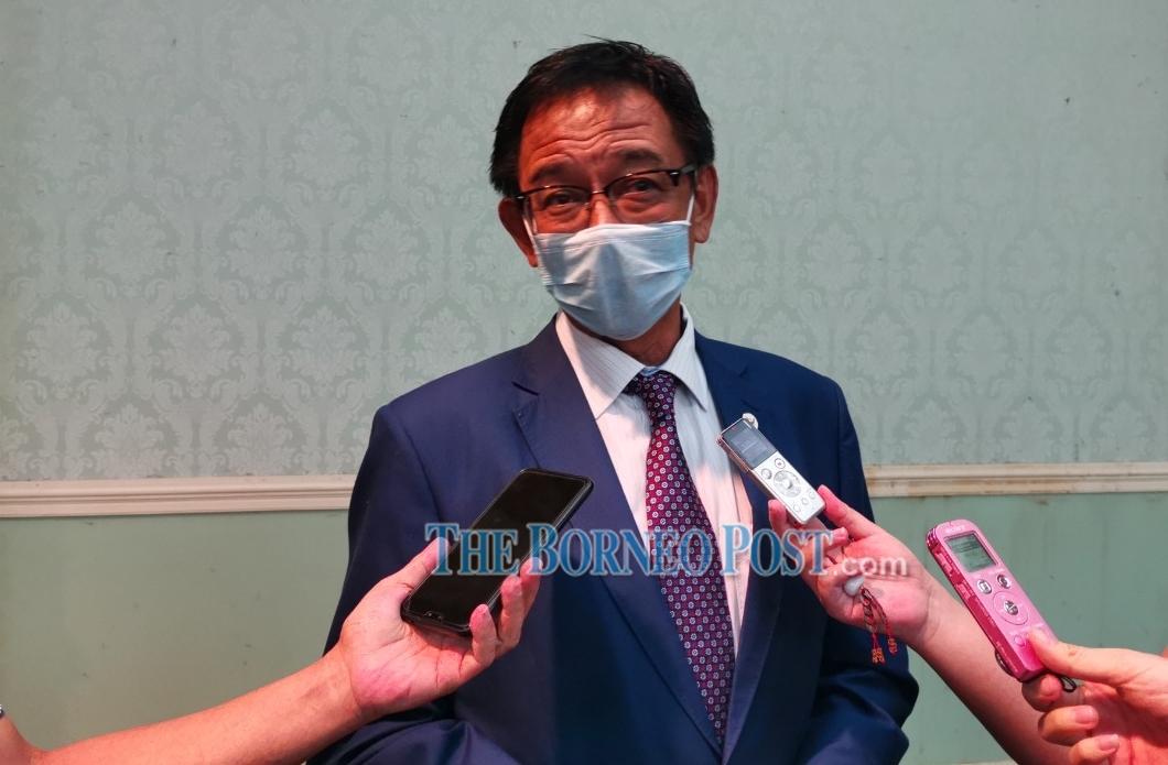 Photo shows the Minister of Tourism, Arts and Culture Sarawak, Datuk Abdul Karim Rahman Hamzah during a short interview after the press conference with Sarawak Chief Minister, Datuk Patinggi Abang Haji Johari Tun Openg on the formation of the Sarawak Economic Action Council (SEAC). (Photo courtesy of The Borneo Post Online)